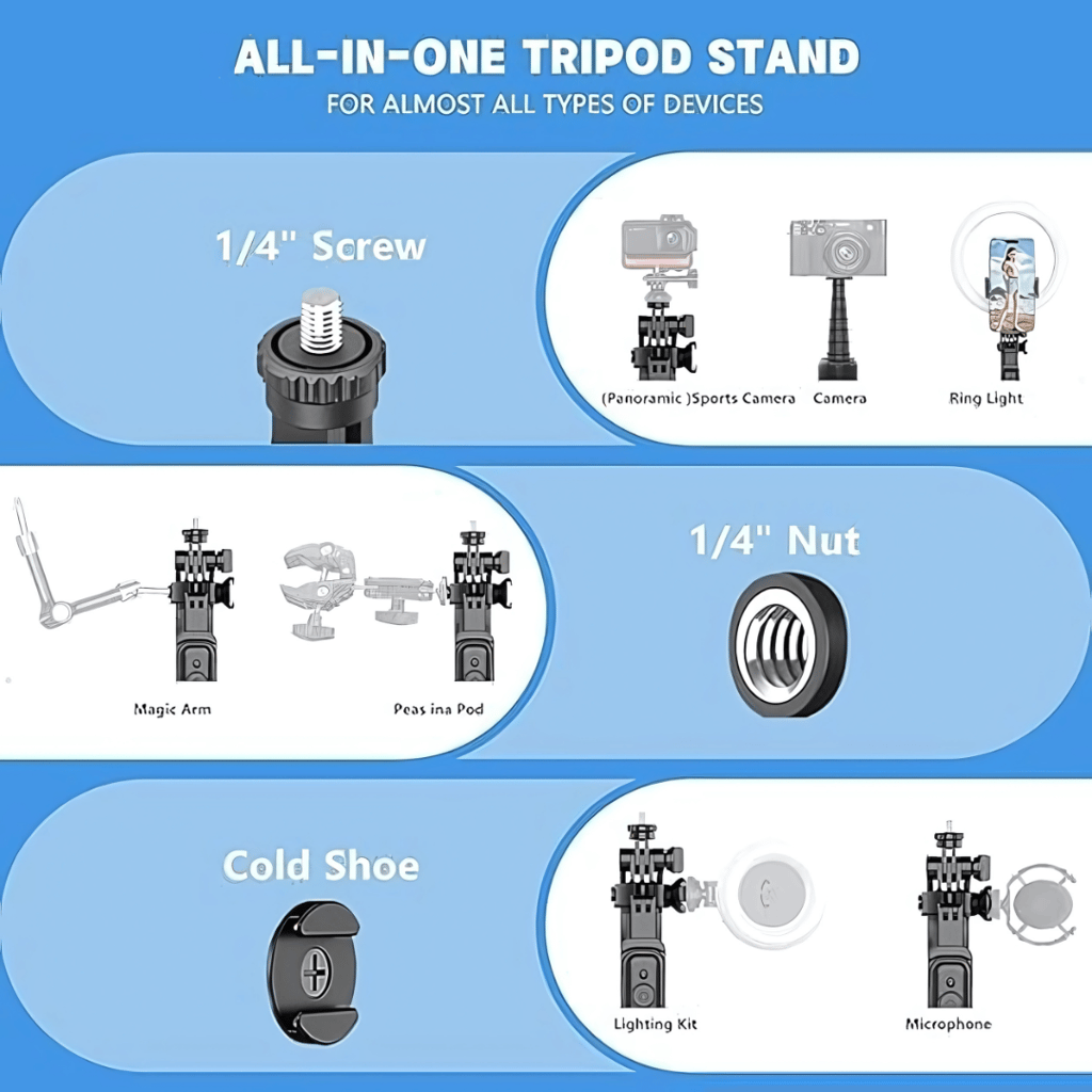 Smartphone Tripod with Adjustable Phone Holder