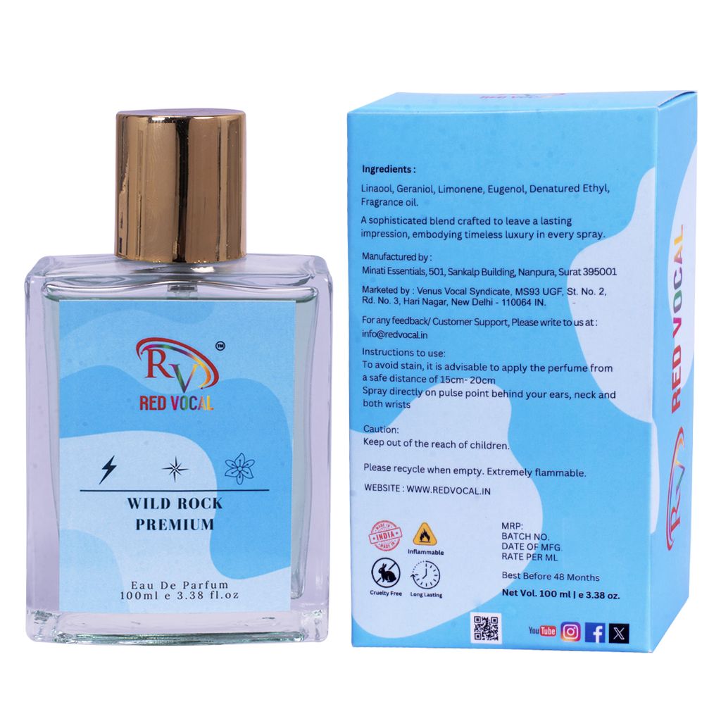 Red Vocal Bad Angel Premium with White Oud Luxury and Wild Rock Premium 100ml Combo Perfume Spray 3*100ml