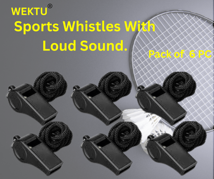 Wektu Sports Whistles With Loud Sound - Pack of 6