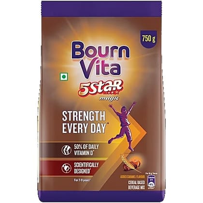 Bournvita 5 Star Magic Nutrition Drink, 750 g Pouch