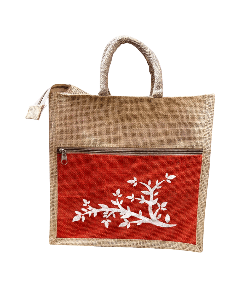 Eco-Friendly Jute Tote Bag with Tree Design