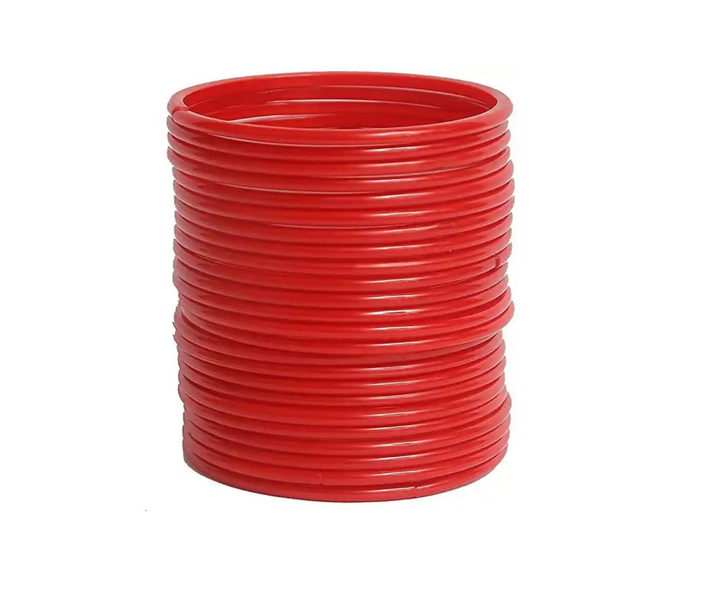 Elegant Red Glass Bangles - Set of Classic Indian Jewelry