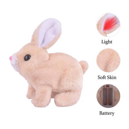 Walking Rabbit with Light (Brown) | Walking Rabbit Toy | Bunny Rabbit Toys | Rabbit Toy | Bunny Toys | Toy Rabbit | Best Bunny Toys | Rabbit Play Toys | Realistic Bunny Toy