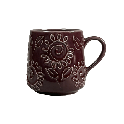 Heritales Kokum Bloom Ceramic Mug for Coffee, Milk & Tea Lovers – 350 ML | Handcrafted in India | Vegan, Bone China-Free | Microwave, Dishwasher & Freezer Safe | Premium Artisanal Mug–  Set of 1