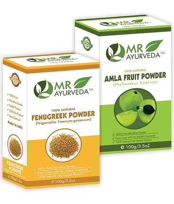 MR Ayurveda 100% Pure Fenugreek Powder and Amla Powder Hair Scalp Treatment 200 g Pack of 2