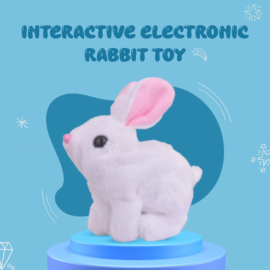 Walking Rabbit with Light (White) | Walking Rabbit Toy | Bunny Rabbit Toys | Rabbit Toy | Bunny Toys | Toy Rabbit | Best Bunny Toys | Rabbit Play Toys | Realistic Bunny Toy | Cute Rabbit Toy
