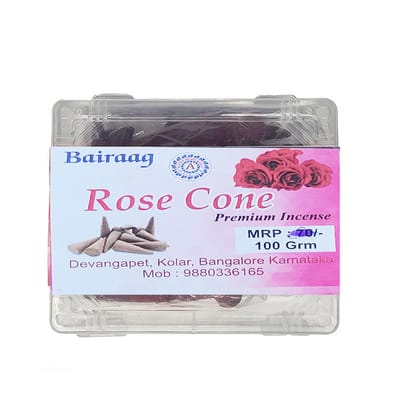 Bairaag Rose Cone Premium Incense - 100 Grm Bairaag Rose Cone Premium Incense - 100 Grm