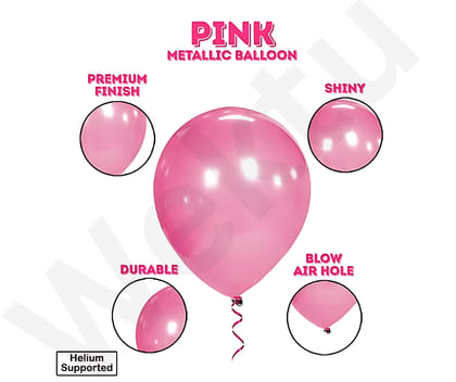 Party Balloons - Round Shape - Pink & White - Large Size - 100 PC
