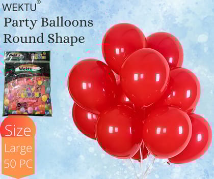 Wektu Premium Party Balloons - Round Shape, Large Size (50 PC) Wektu Premium Party Balloons - Round Shape, Large Size (50 PC)
