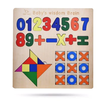 3 in 1 Wooden Puzzle Board | Shapes Wooden Puzzle | Number Wooden Puzzle | XOX Wooden Puzzle | Wooden Puzzle | Maths Puzzle | Number Puzzles | Shapes Puzzle | Wooden Shape Puzzle