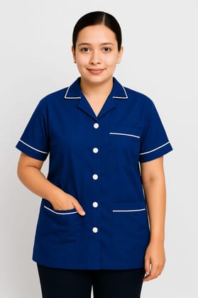 Unisex Staff Apron | 3-pockets Apron | Royal Blue Color | Comfortable | Durable | Best Fitted For Medical Professionals (Staff, Nursing & Lab Technicians)