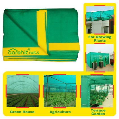 Aarohit® Green Shade Net ( Ft X Ft) 75% UV Sun Protected 100GSM for Garden, Balcony, Terrace Multipurpose Agro Green Net 