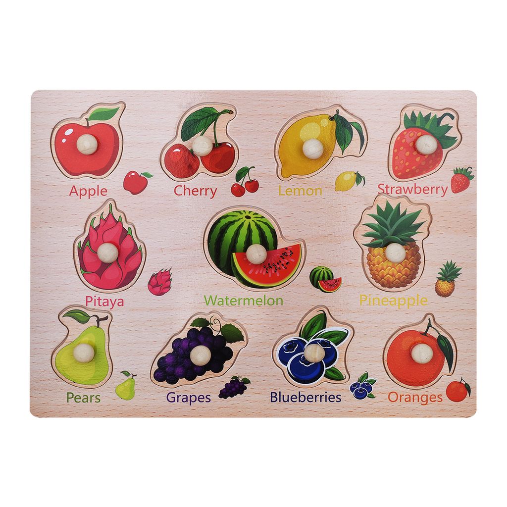 Fruits Puzzle with Image | Wooden Grab Board | Educational Toys for Kids | Fruits Puzzle | Puzzle Game | Wooden Puzzle | Educational Puzzle Game