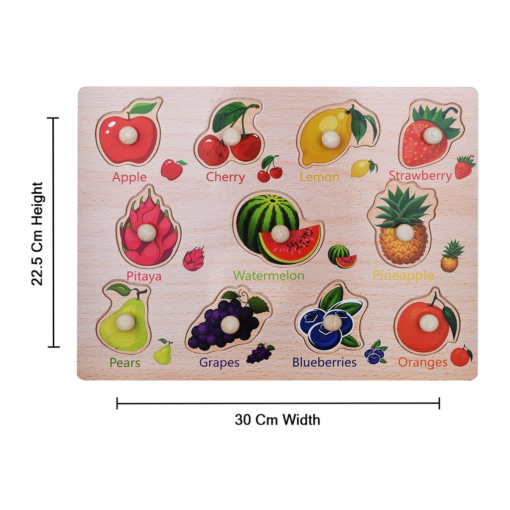 Fruits Puzzle with Image | Wooden Grab Board | Educational Toys for Kids | Fruits Puzzle | Puzzle Game | Wooden Puzzle | Educational Puzzle Game
