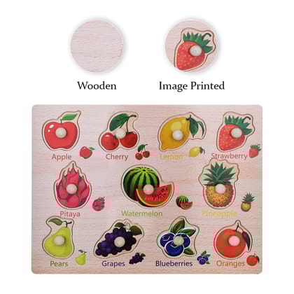 Fruits Puzzle with Image | Wooden Grab Board | Educational Toys for Kids | Fruits Puzzle | Puzzle Game | Wooden Puzzle | Educational Puzzle Game