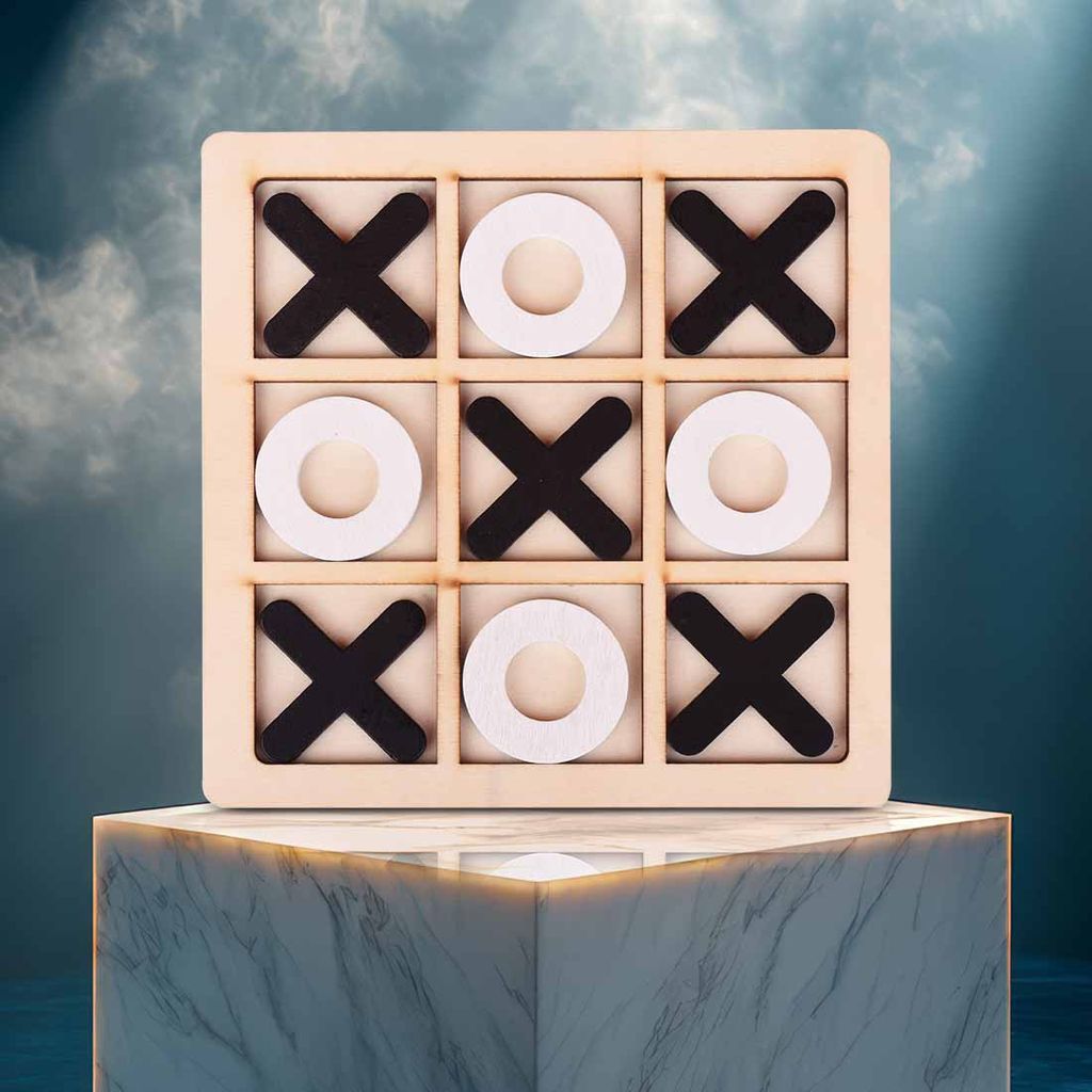 XOX Wooden Game for Kids & Adults / Wooden Puzzle Board | XOX Tic Tac Toe ( Black & White ) | XOX Puzzle Game | Wooden Puzzle | Puzzle Game | Educational Puzzle Game | XOX Puzzle | XOX Game