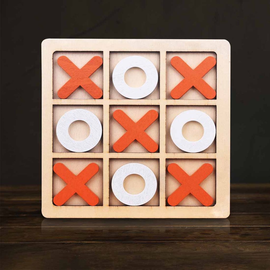 XOX Wooden Game for Kids & Adults / Wooden Puzzle Board | XOX Tic Tac Toe (Orange & White) | XOX Puzzle Game | Wooden Puzzle | Puzzle Game | Educational Puzzle Game | XOX Puzzle | XOX Game