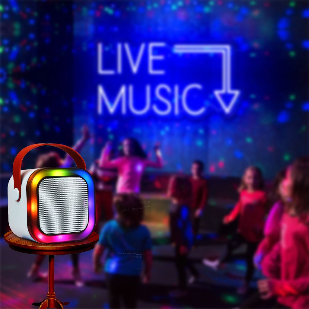 Karaoke Speaker with Mic ( Blue ) | Portable Bluetooth Speaker | Speaker for Kids & Adults | Karaoke Speaker With Microphone | Microphone And Speaker For Singing | Karaoke Speaker With Wireless Microphone | Best Karaoke Speaker With Mic