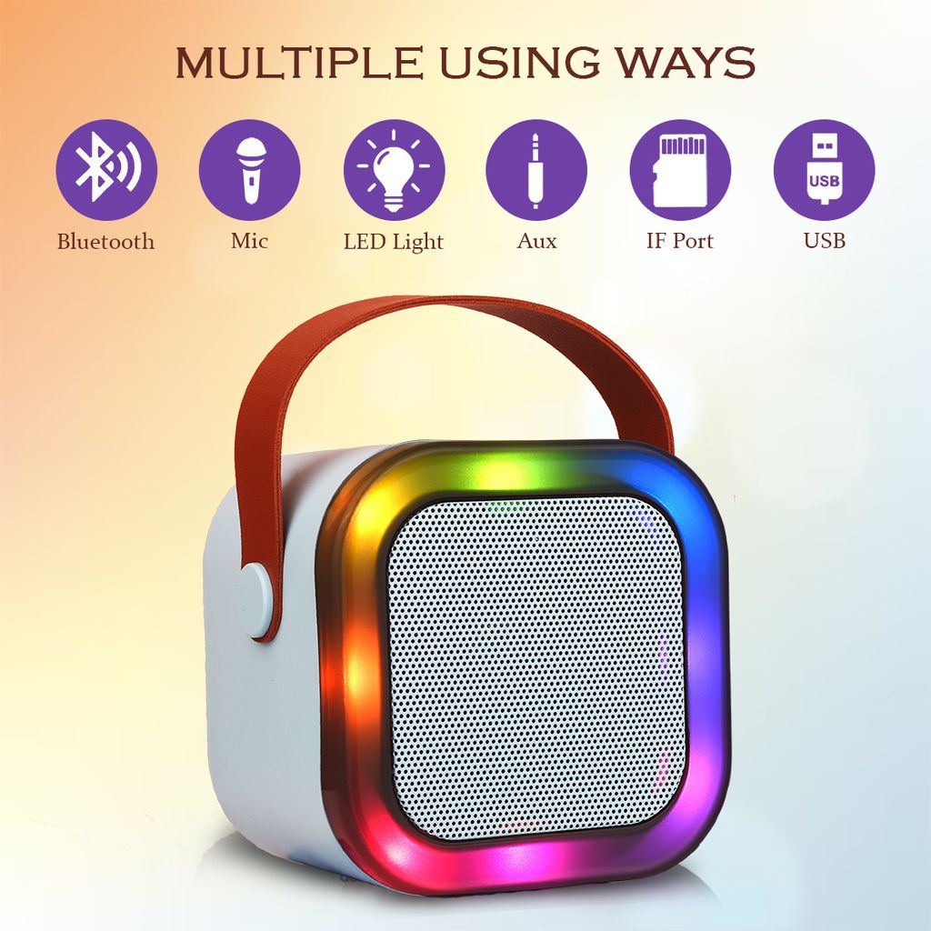 Karaoke Speaker with Mic ( Blue ) | Portable Bluetooth Speaker | Speaker for Kids & Adults | Karaoke Speaker With Microphone | Microphone And Speaker For Singing | Karaoke Speaker With Wireless Microphone | Best Karaoke Speaker With Mic