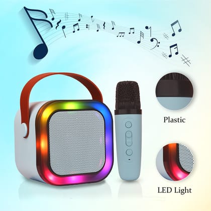 Karaoke Speaker with Mic ( Blue ) | Portable Bluetooth Speaker | Speaker for Kids & Adults | Karaoke Speaker With Microphone | Microphone And Speaker For Singing | Karaoke Speaker With Wireless Microphone | Best Karaoke Speaker With Mic