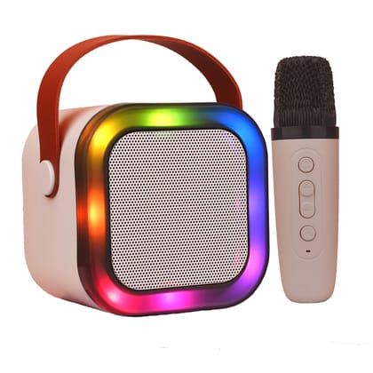 Karaoke Speaker with Mic (  Pink ) | Portable Bluetooth Speaker | Speaker for Kids & Adults | Karaoke Speaker With Microphone | Microphone And Speaker For Singing | Karaoke Speaker With Wireless Microphone | Best Karaoke Speaker With Mic