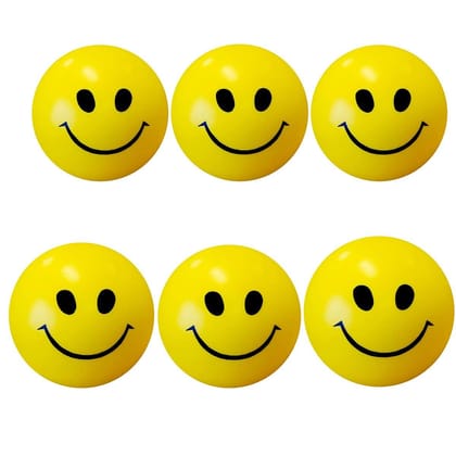 Shree Essentials Yellow Smiley Sponge Balls – Soft, Stress-Relief Toy for Kids & Adults (Pack of 6 / 12)