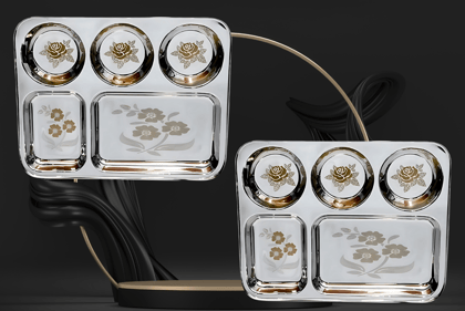 5 in 1 Lunch/Dinner/Bhojan Thali Pack of 2