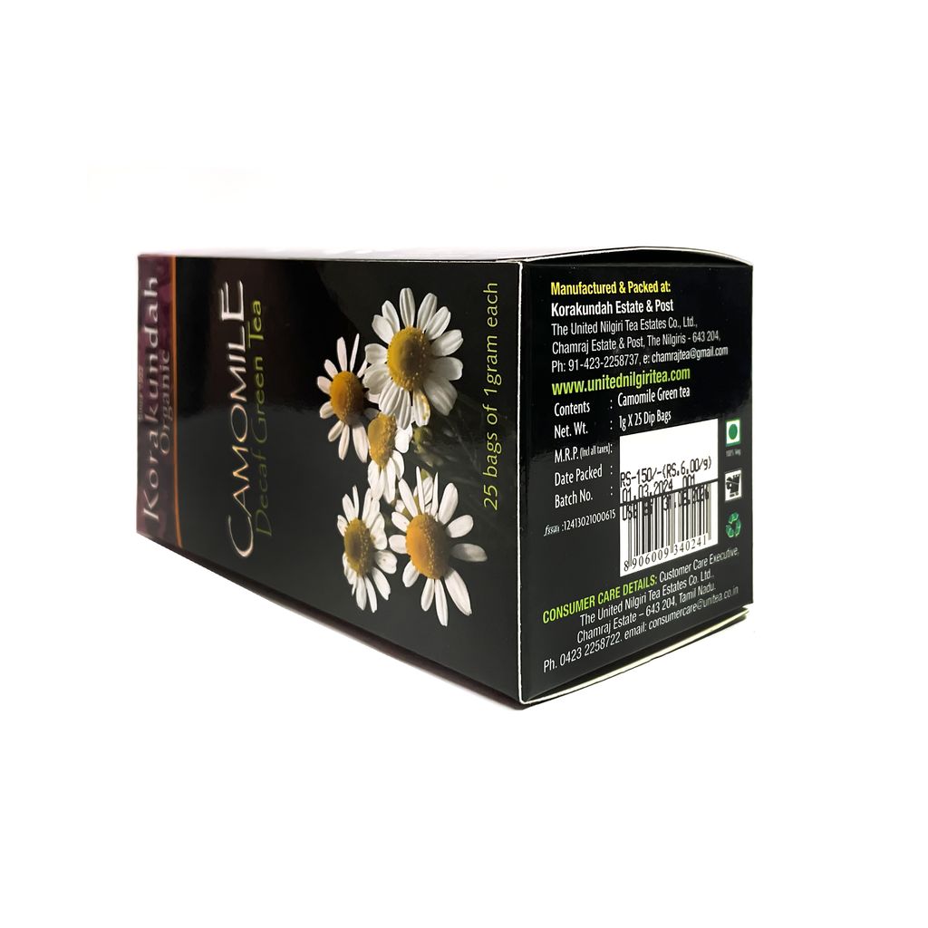 KORAKUNDAH Organic Camomile Decaf Green Tea  (25 Dip Bags)