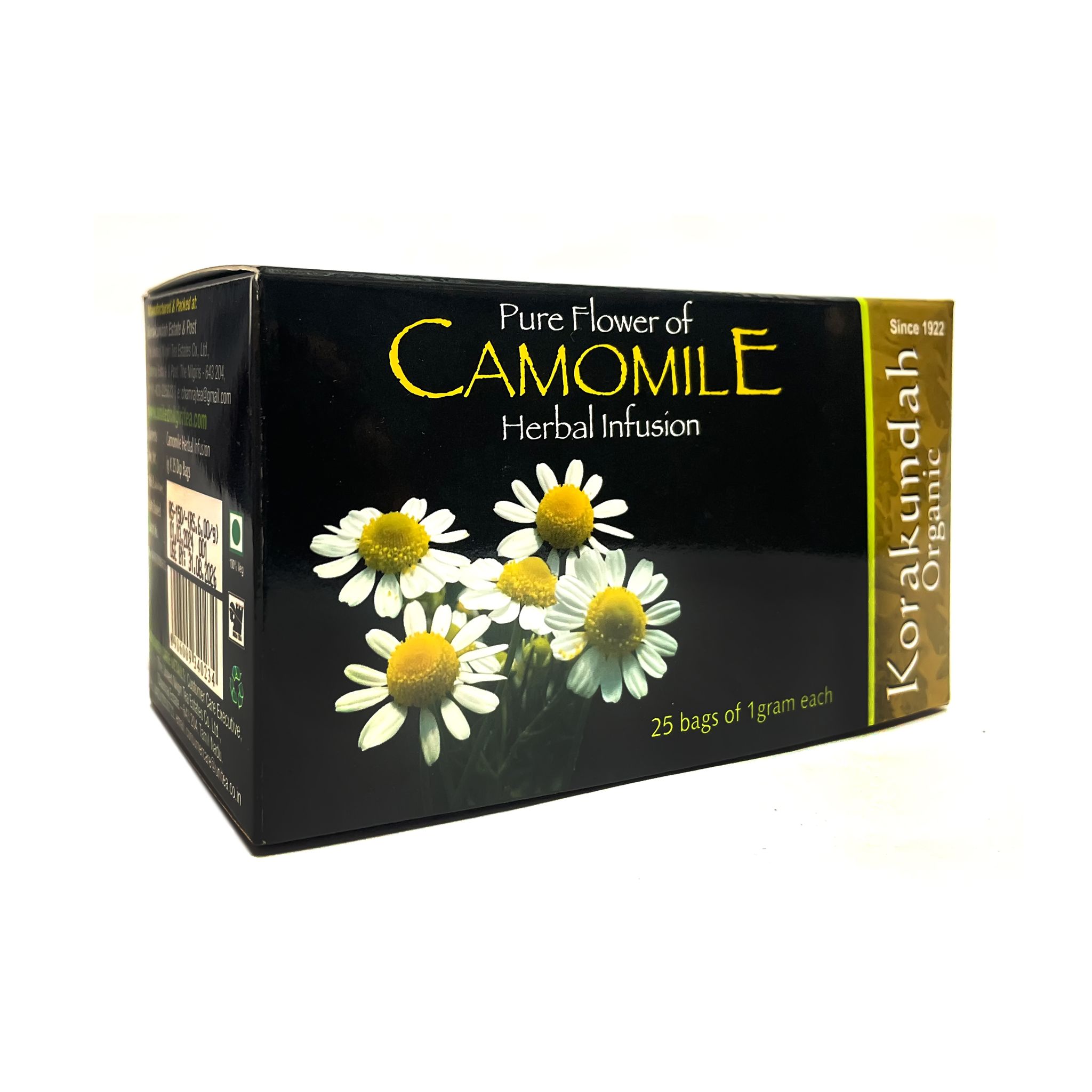 KORAKUNDAH Organic Camomile Herbal Infusion (25 Dip Bags)