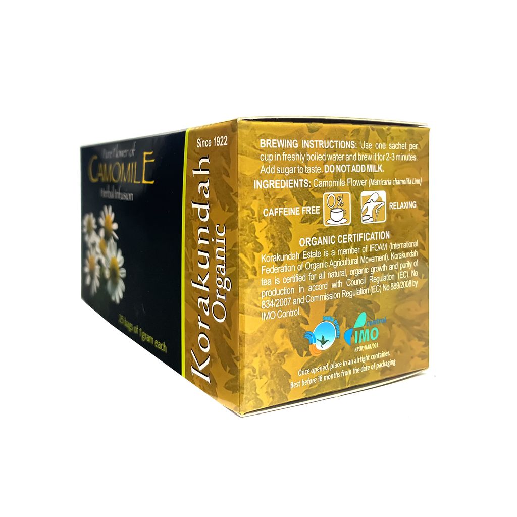 KORAKUNDAH Organic Camomile Herbal Infusion (25 Dip Bags)