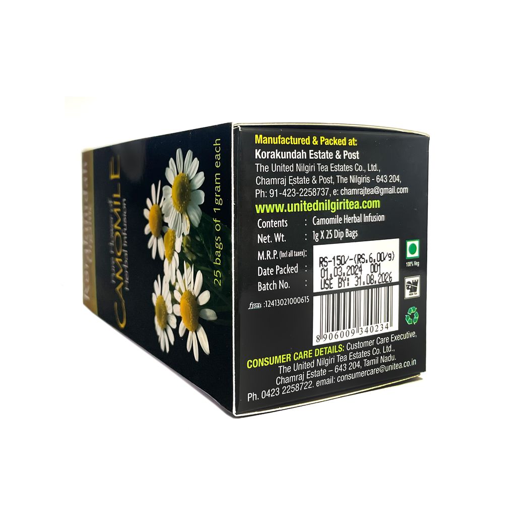 KORAKUNDAH Organic Camomile Herbal Infusion (25 Dip Bags)
