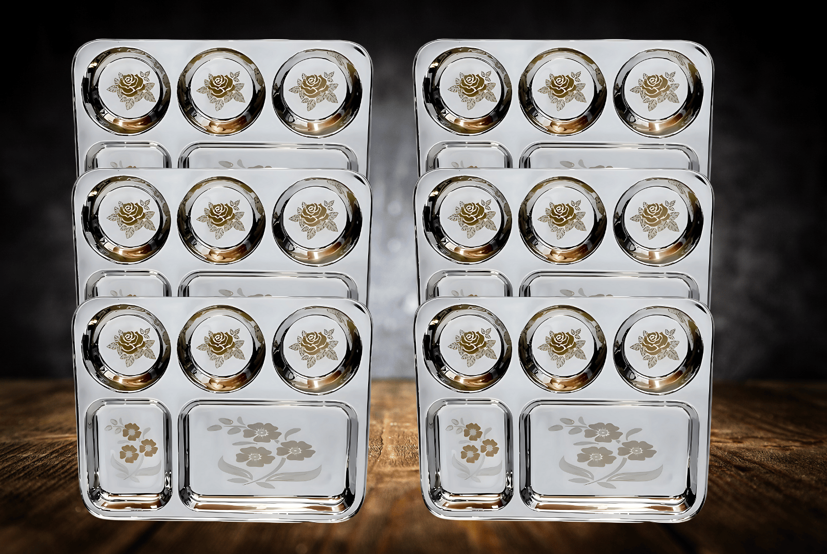 5 in 1 Lunch/Dinner/Bhojan Thali Pack of 6