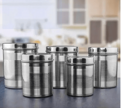 Wektu Stainless Steel Kitchen Canister Set/5PC Wektu Stainless Steel Kitchen Canister Set/5PC