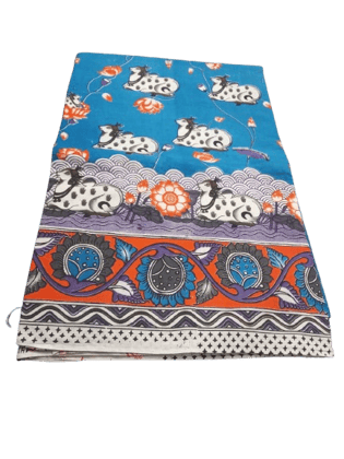 Cotton Kalmakari Printed Saree with Blouse