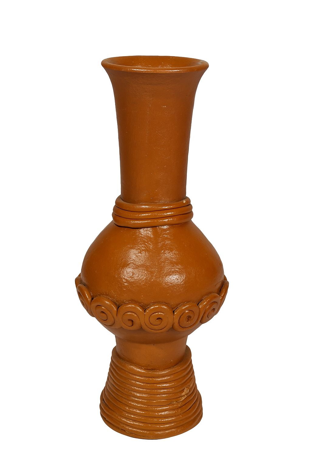 Terracotta Spiral Harmony Vase – a handcrafted blend of tradition and elegance.
