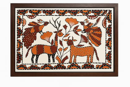 Tribal Harmony: Handcrafted Madhubani Wall Art