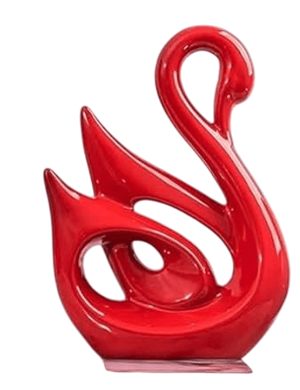 Elegant Abstract Red Swan Decorative Showpiece