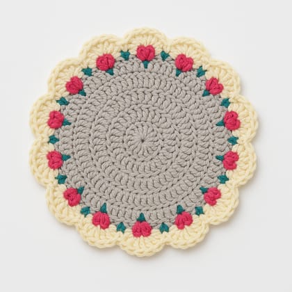 Handcrafted Rosette Bloom Table Centrepiece in Unwashed Cotton and Wool Handcrafted Rosette Bloom Table Centrepiece in Unwashed Cotton and Wool