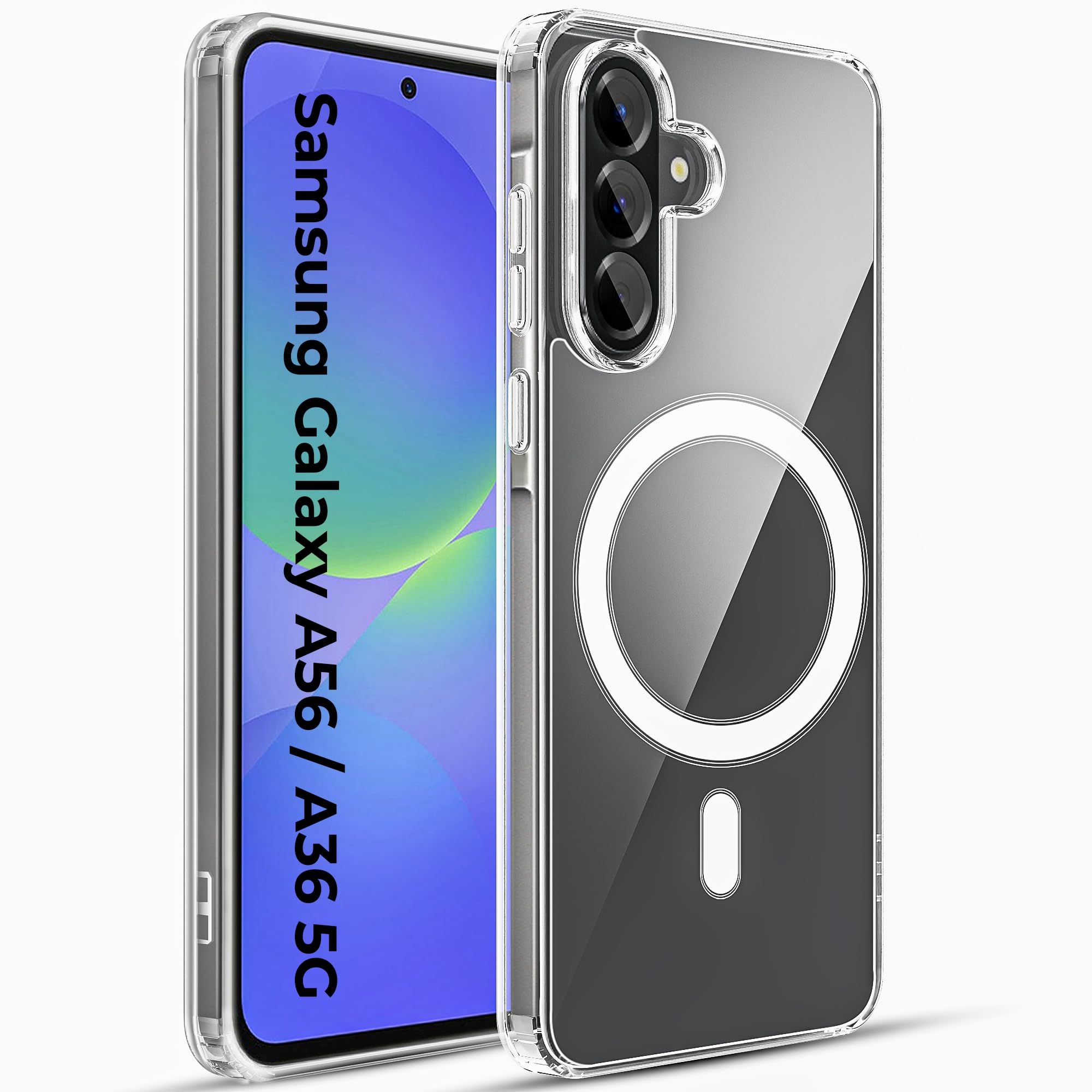 A rtistque TPU Clear Back Cover Case for Samsung Galaxy A36 5g Compatible with Mag-Safe|Transparent Case for Samsung Galaxy A36|Shockproof|Protective Design|Samsung A36 Mobile Cover-Transparent Clear Magsafe Series-Clear