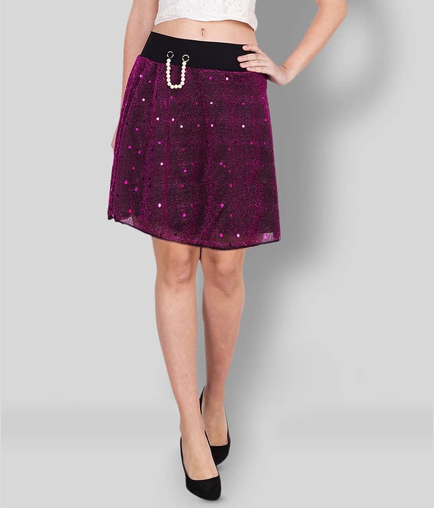 D Naked - Magenta Polyester Women's A-Line Skirt ( Pack of 1 )