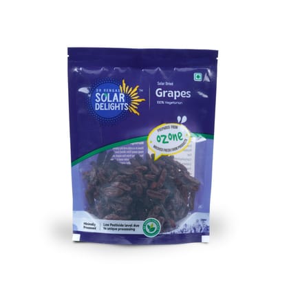 DR. Renga'S Solar Delights– 100% Natural Sun-Dried Black Raisins 200g | No Added Sugar, Ozone-Washed | Instant Energy Boost for Gym, Sports & Snacking