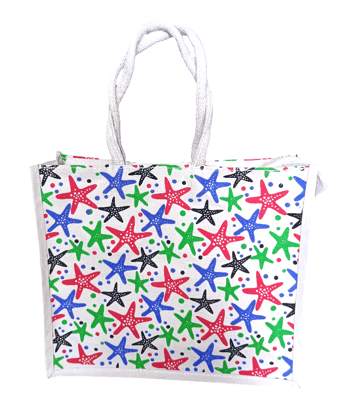 Starfish Print Tote Bag - Stylish Beach Bag Starfish Print Tote Bag - Stylish Beach Bag
