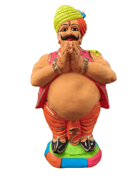 Petu Ram - Traditional Rajasthani Welcome Man Clay Statue