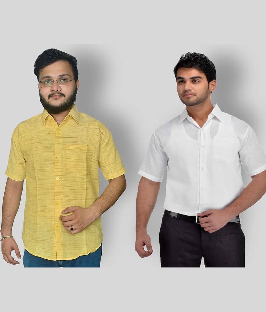 DESHBANDHU DBK 100% Cotton Regular Fit Half Sleeves Men's Formal Shirt - Multicolor ( Pack of 2 )