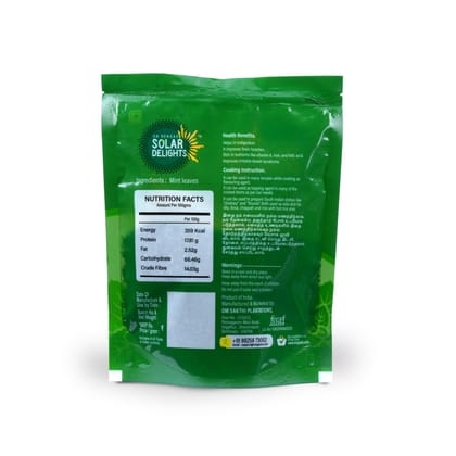 Solar Dried Mint Leaves (Pudina) 100g – Natural, Ozone-Washed & Preservative-Free | Herbal Tea & Cooking