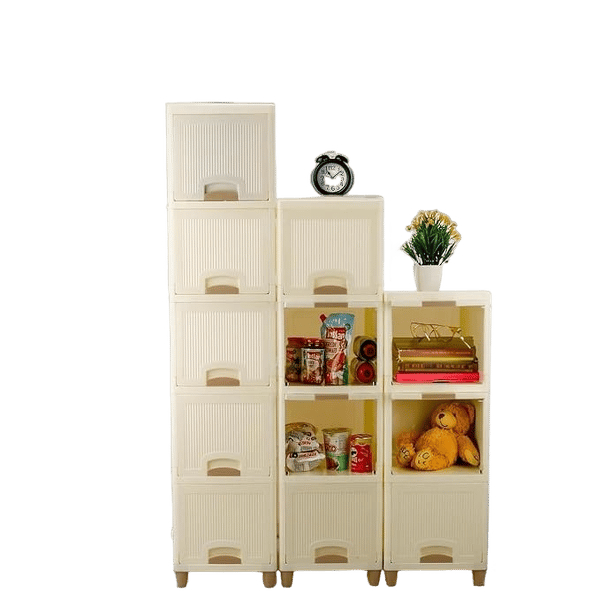 Multi-Purpose Organizer | Modular Storage Box for Clothes, Kitchen, Bedroom & Living Room | Stackable Rack, Space-Saving Wardrobe Cabinet Wardrobe for Cloth (WHITE, 4 LAYER)