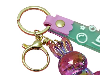 Iridescent Bunny Charm 'Bubble' Keychain - Cute Accessory