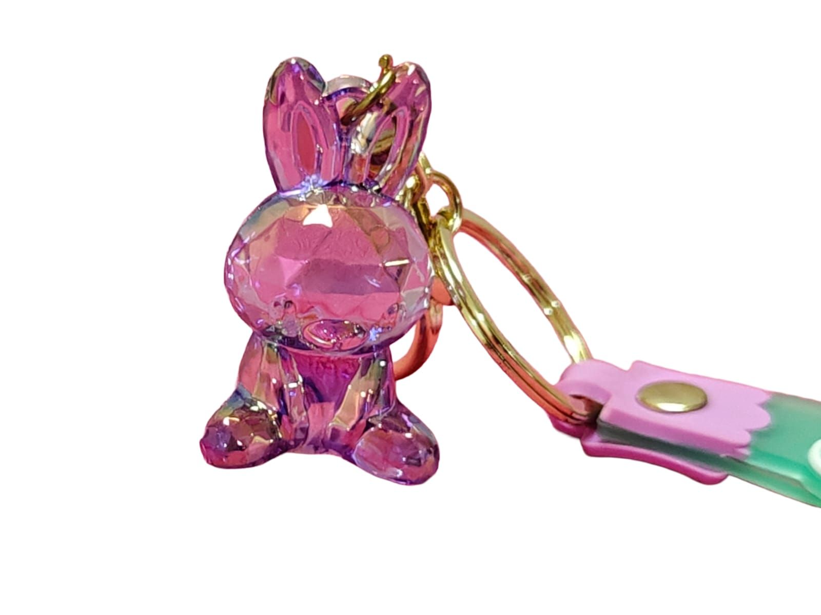 Iridescent Bunny Charm 'Bubble' Keychain - Cute Accessory