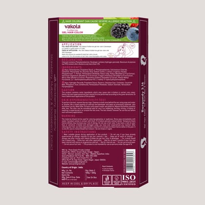 Vakola Fruitberries Burgundy Gel hair Color for Men&Women (Gel Hair Color & Developer)