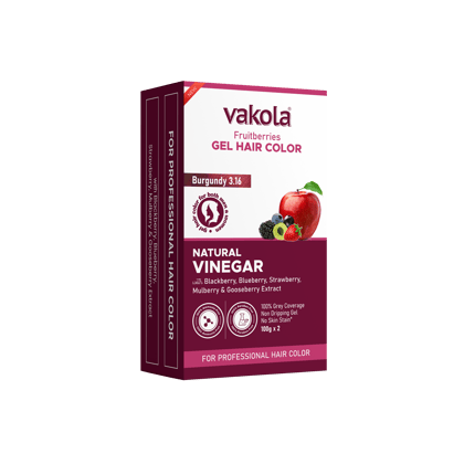 Vakola Fruitberries Burgundy Gel hair Color for Men&Women (Gel Hair Color & Developer) Vakola Fruitberries Burgundy Gel hair Color for Men&Women (Gel Hair Color & Developer)